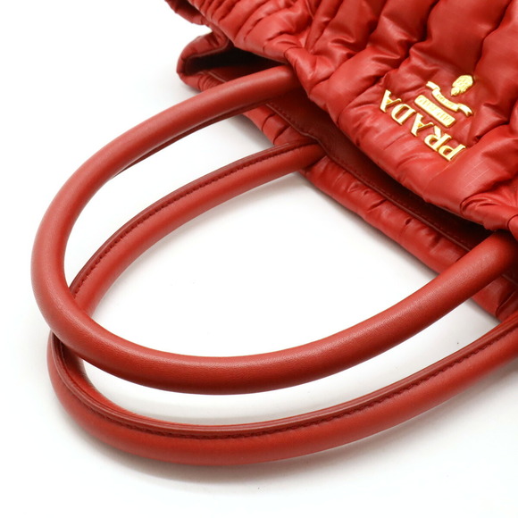 Prada Tessuto Impuntu Shoulder Bag Rosso red - Picture 4 of 7